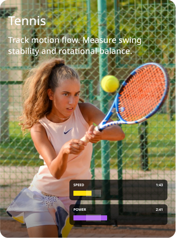 HeyGo motion tracking system for tennis - measuring swing stability and rotational balance